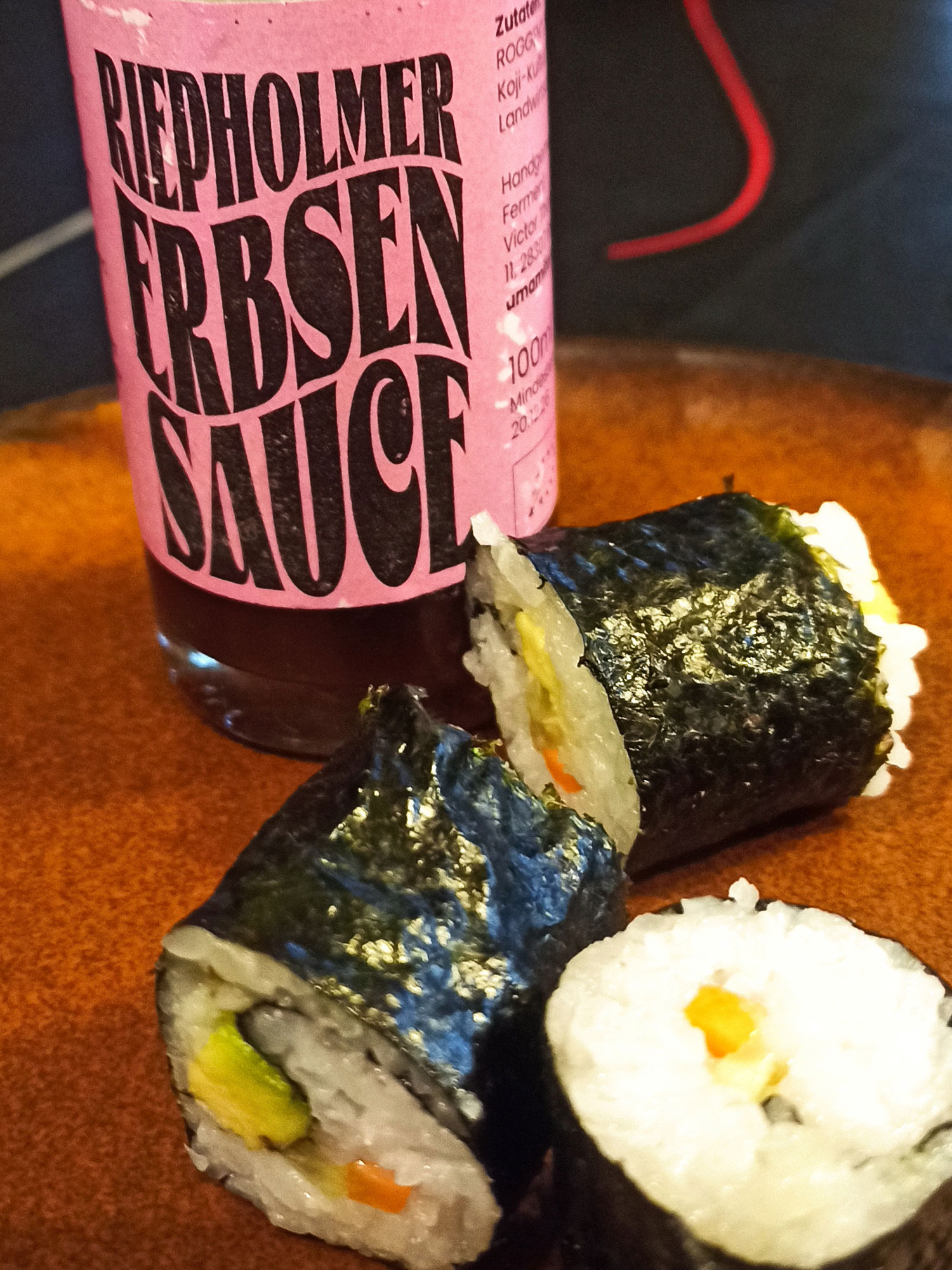 Erbsen Sauce zu Sushi