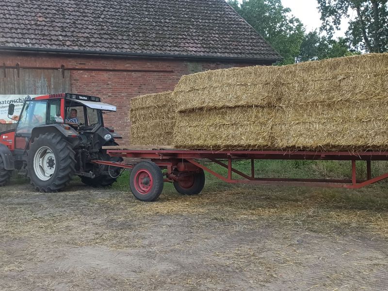29. Juli 2022: "Onkel Willi" fährt das Stroh in die Schäune.